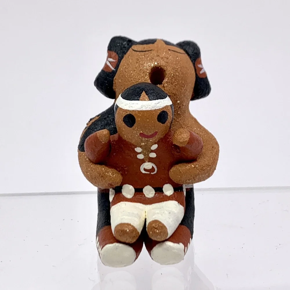 Taos Pueblo Cochiti Storyteller 2" Figure Child Margaret Quintana Clay Handmade - Picture 5 of 8